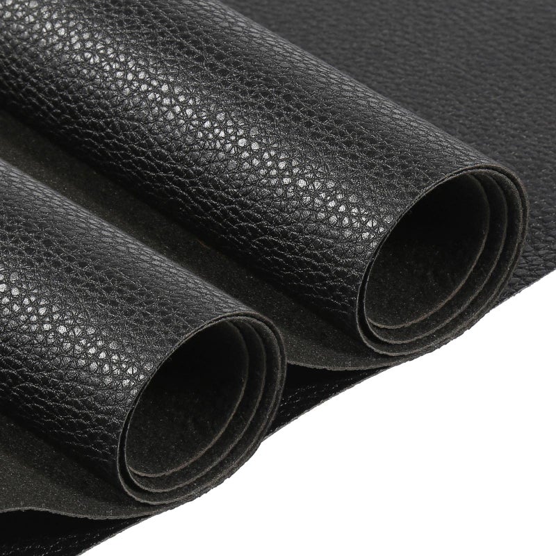 Butarfe Faux Leather Sheets 2 Yards 54"" x 72 ""Black Vinyl Fabric Upholstery 1.0mm Thick Soft PU Leather Synthetic Material by The Yard for Sofa Bags Chairs Car Seats DIY Sewing (Pebbled Pattern) - Image 1